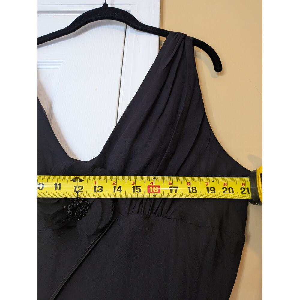 Robbie Bee Y2K Silk Black Maxi Dress Size 16 Assymetrical Hem Whimsical Fairy - Picture 7 of 9
